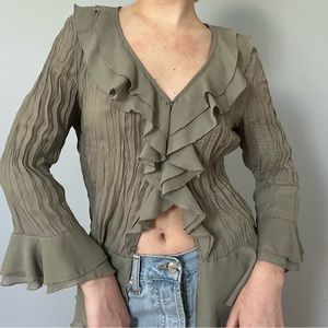 vintage green blouse